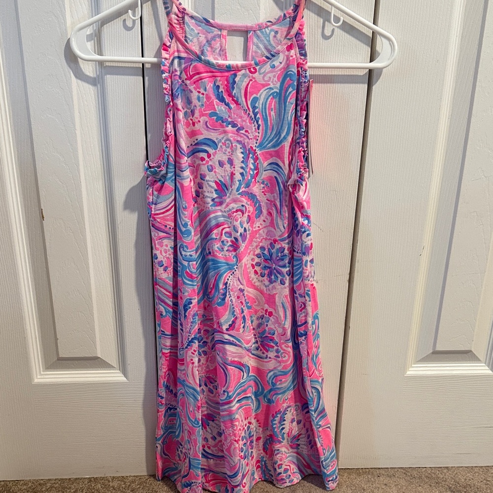 Lilly Pulitzer Pink, Blue & White Swirl Sleeveless Dress